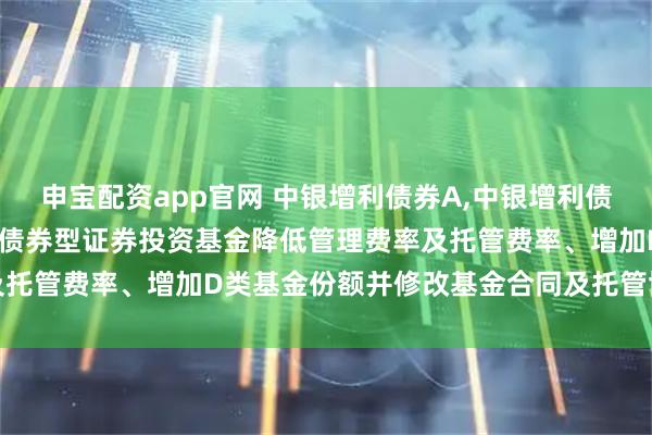 申宝配资app官网 中银增利债券A,中银增利债券D: 关于中银稳健增利债券型证券投资基金降低管理费率及托管费率、增加D类基金份额并修改基金合同及托管协议的公告